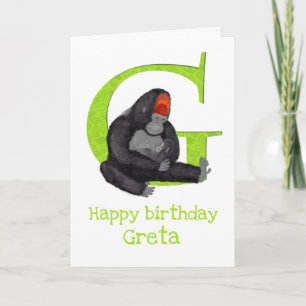 L'animal ABC G est pour la carte d'anniversaire de