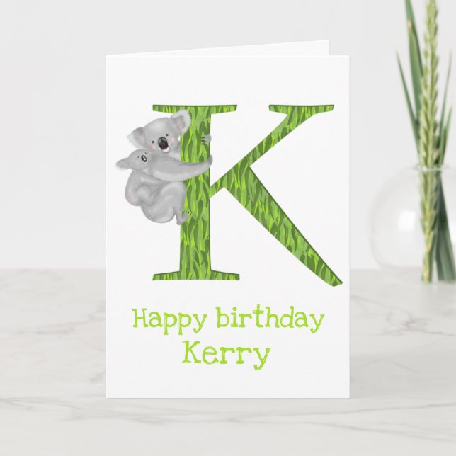 L'animal ABC K est pour la carte d'anniversaire de (Devant)