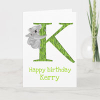 L'animal ABC K est pour la carte d'anniversaire de