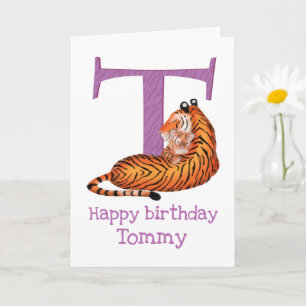L'animal ABC T est pour la carte d'anniversaire de