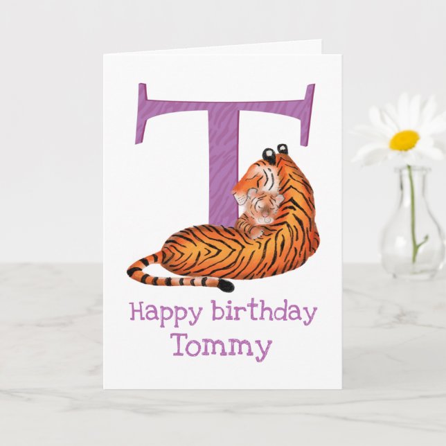 L'animal ABC T est pour la carte d'anniversaire de (Petite plante)