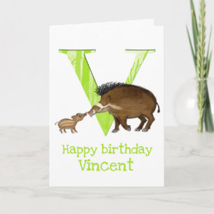 L'animal ABC V est pour la carte d'anniversaire de