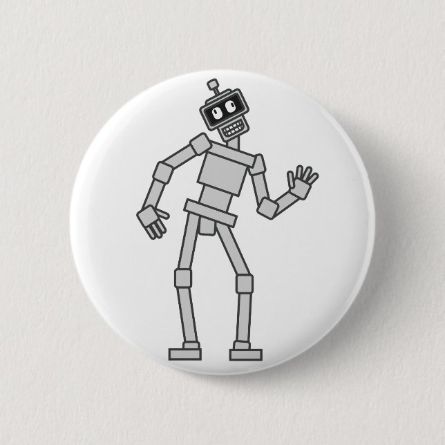 Lanky Robot 2 Inch Round Button (Front)