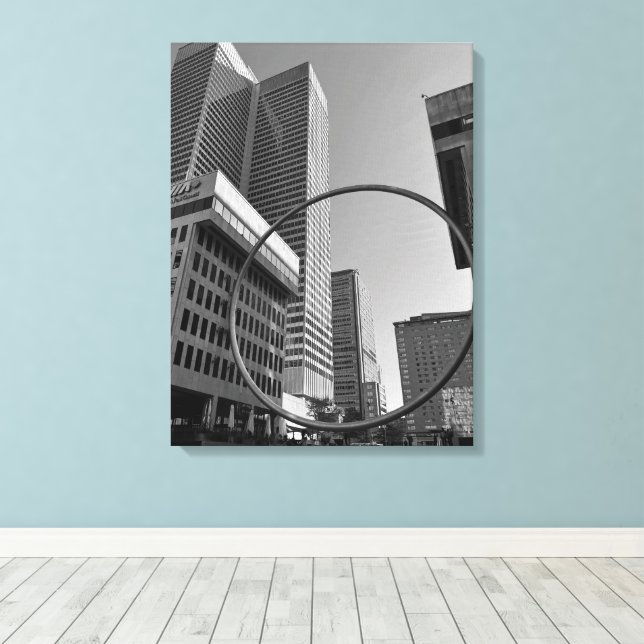 L'Anneau or The Ring, Sculpture in Montreal Canada Canvas Print (Insitu(Wood Floor))