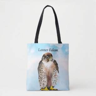 Lanner Falcon Watercolor Painting Tote Bag
