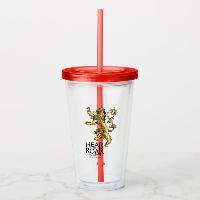 Lannister Sigil - Hear Me Roar Acrylic Tumbler (Front)