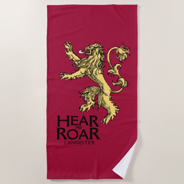 Lannister Sigil - Hear Me Roar Beach Towel (Front)