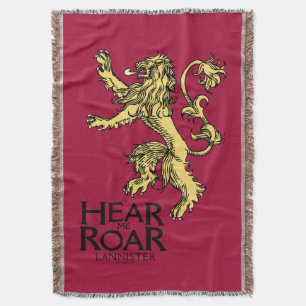 Lannister Sigil - Hear Me Roar Throw Blanket