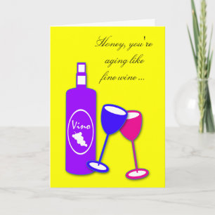 L'anniversaire de thème de vin souhaite la carte