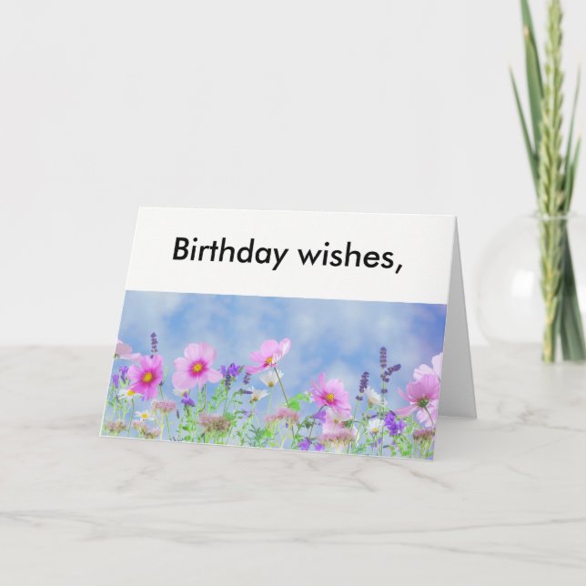 L'anniversaire souhaite la carte de fleur (Devant)
