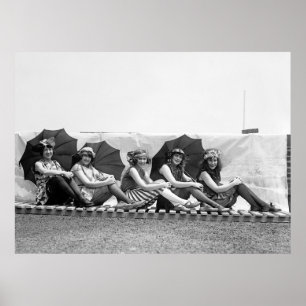 Lansburg Bathing Girls: 1922 Poster