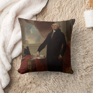 Lansdowne Portrait: US President George Washington Throw Pillow