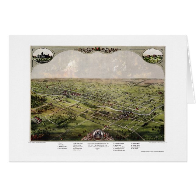 Lansing, MI Panoramic Map - 1866 (Front Horizontal)