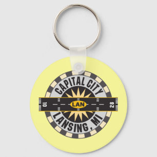 Lansing, Michigan LAN Airport Keychain