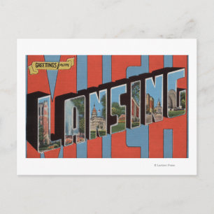 Lansing, Michigan - Large Letter Scenes 2 Postcard