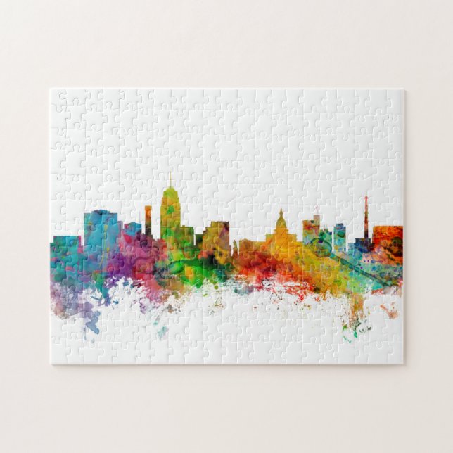 Lansing Michigan Skyline Jigsaw Puzzle (Horizontal)