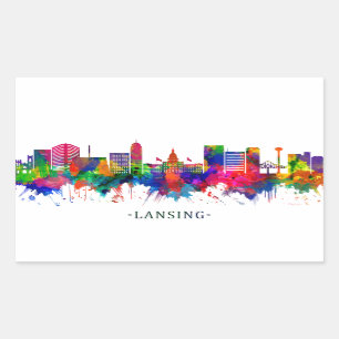Lansing Michigan Skyline Sticker