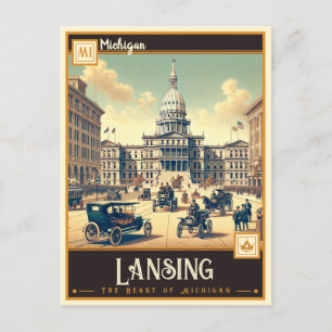 Lansing, Michigan Vintage Postcard