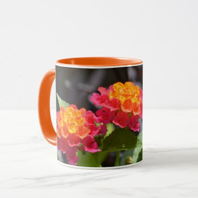 Lantana Bright Colorful Botanical Flowers Mug (Front Left)