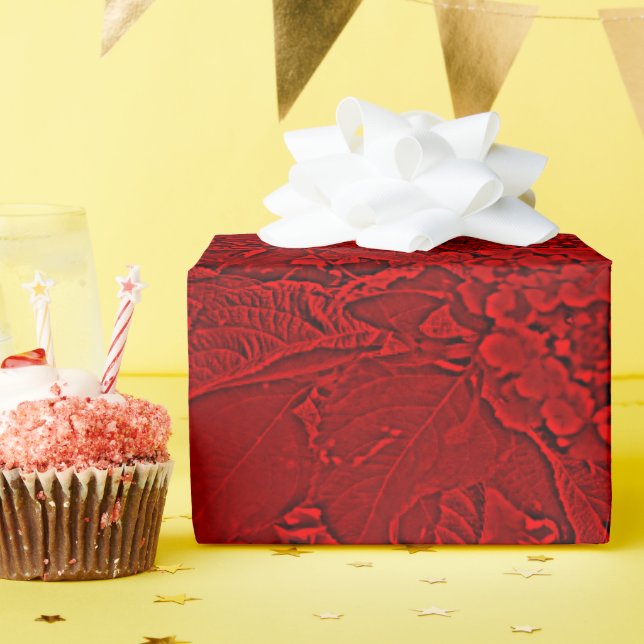 Lantana Floral Red Design Wrapping Paper (Birthday Party)