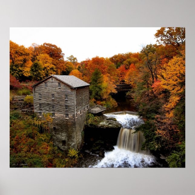 Lanterman's Mill in Autumn Poster (Front)