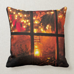 Lantern at Night Throw Pillow