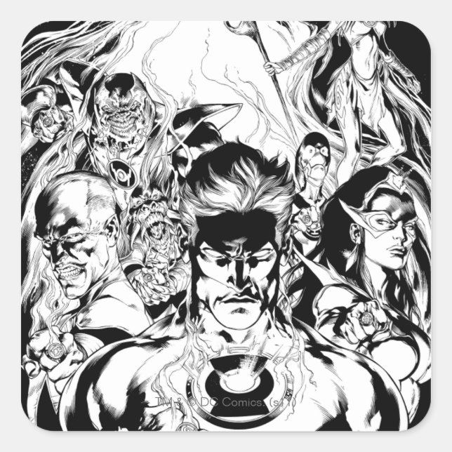 Lantern Corps Group Shot Square Sticker (Front)