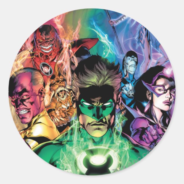 Lantern Corps Group with Colours Classic Round Sticker (Front)