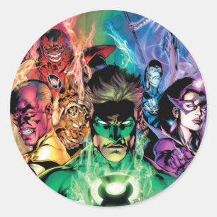 Lantern Corps Group with Colours Classic Round Sticker
