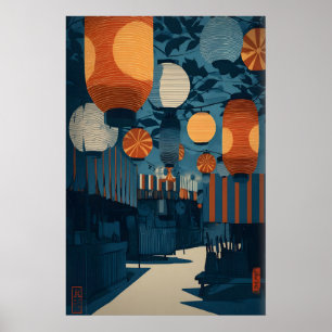 Lantern Festival Art Print - Asian Market Street