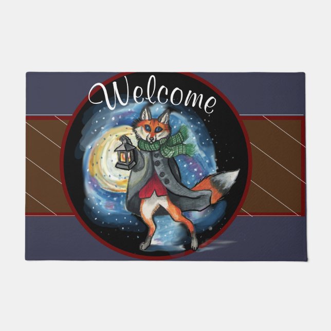 Lantern Fox Welcome Doormat (Front)