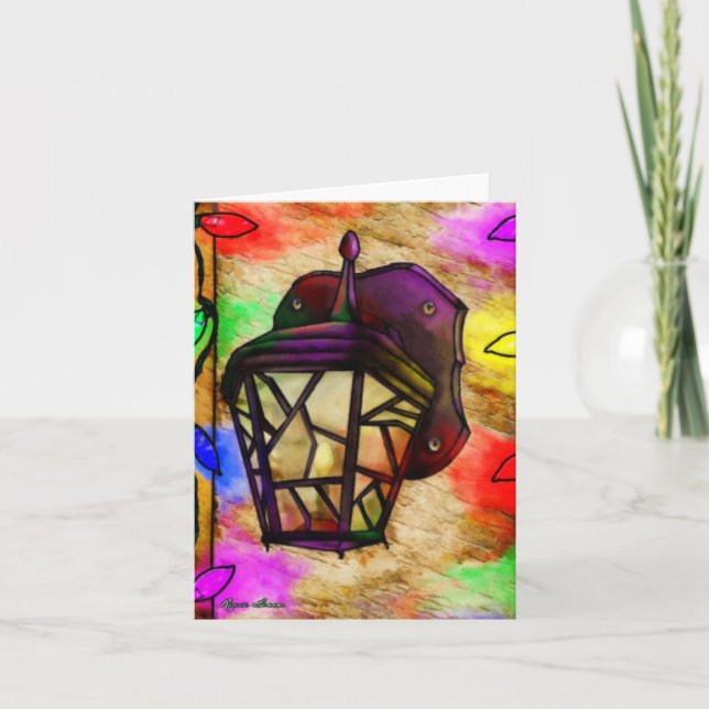 Lantern Holiday Digital Painting BLANK STATIONARY (Front)
