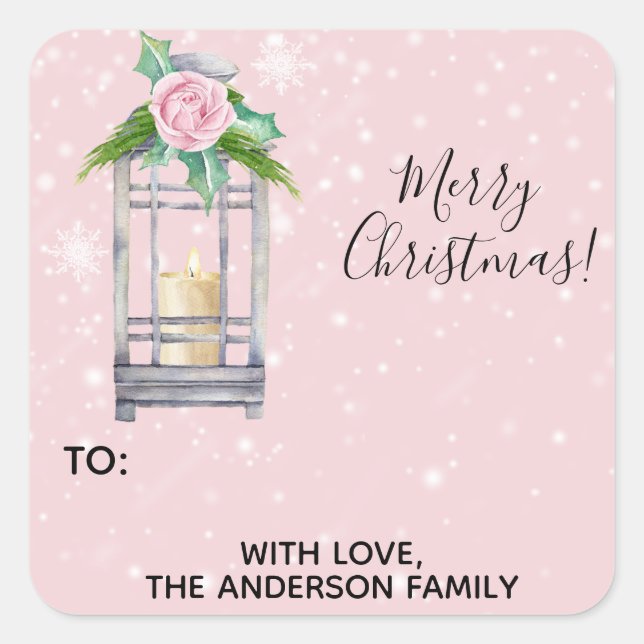 Lantern Home for the Holidays Christmas Gift Label (Front)