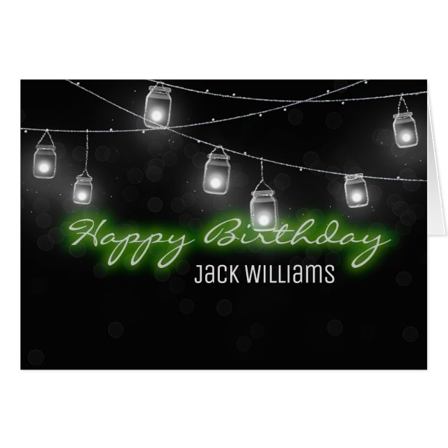 Lantern Jars and Neon Birthday Sign (Front Horizontal)