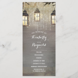 Lantern Lights Rustic Country Wedding Programs