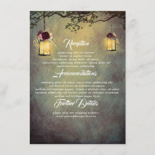 Lantern Lights Rustic Wedding Information Guest Enclosure Card