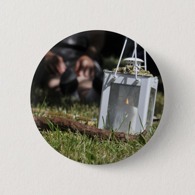 Lantern of light 2 inch round button (Front)