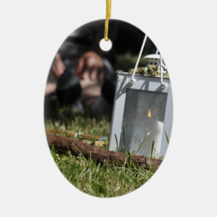 Lantern of light ceramic ornament