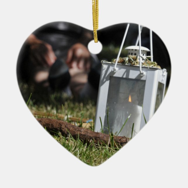 Lantern of light ceramic ornament (Front)