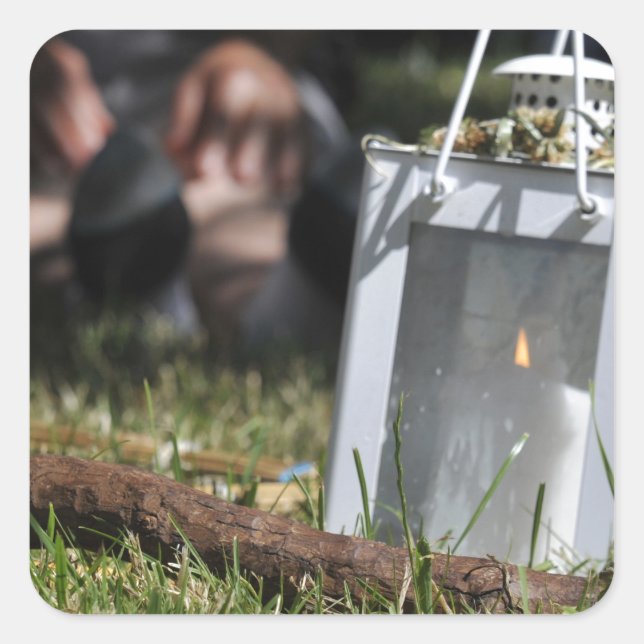 Lantern of light square sticker (Front)