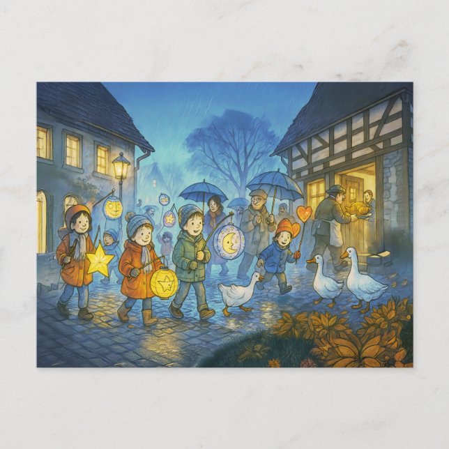 Lantern Parade for St Martins Day Holiday Postcard (Front)