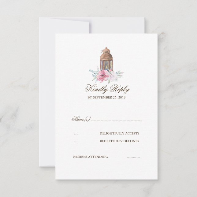 Lantern Wedding RSVP (Front)