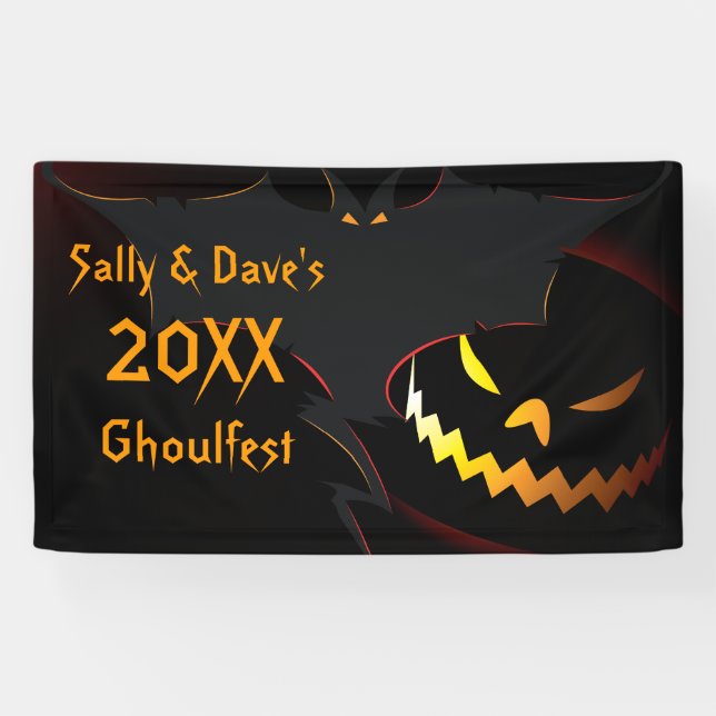 Lanterne de la bannière de la fête d'Halloween per (Horizontal)