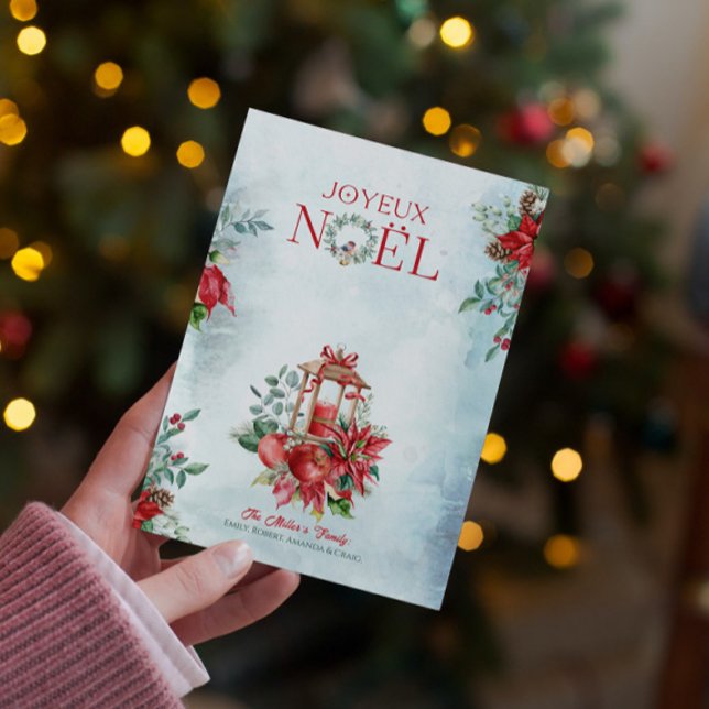 Lanterne de Noël & Poinsettia Bouquet Invitation (Créateur téléchargé)
