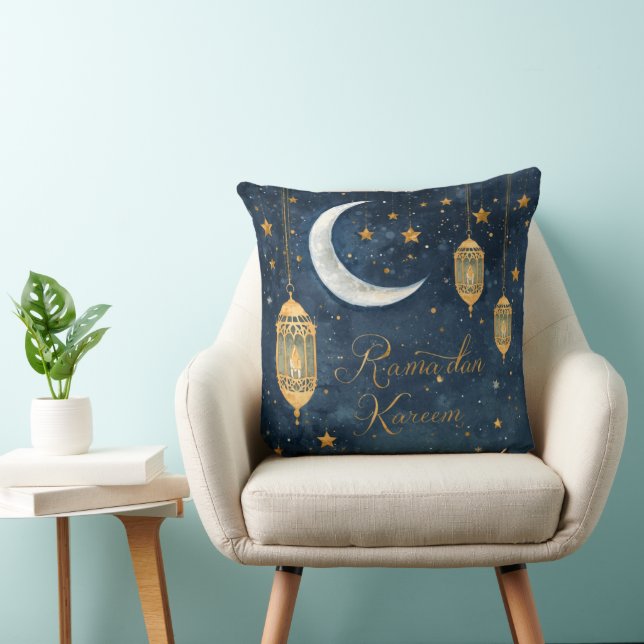 Lanterne et Coussin de Lune Ramadan Kareem (Chaise)