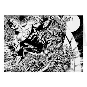 Lanterne verte et la lune - noire et blanche