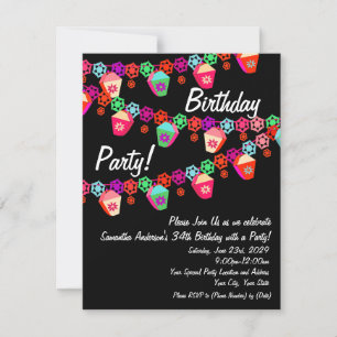 Lanternes colorées Invitation de fête d'anniversai