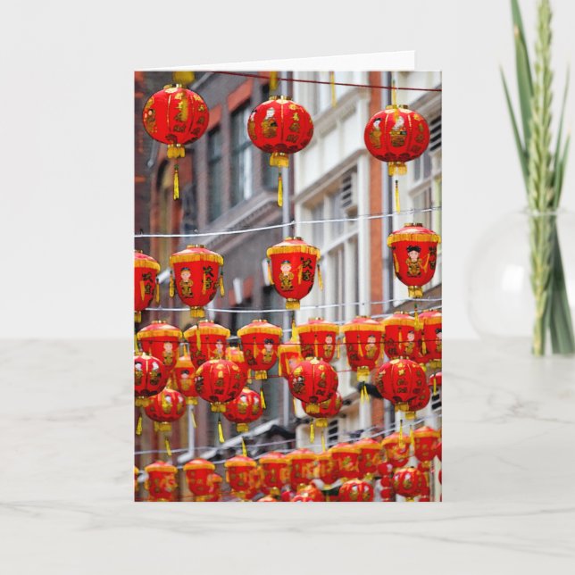 Lanternes dans Chinatown, carte de voeux de (Devant)