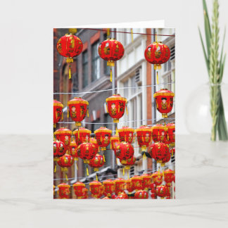 Lanternes dans Chinatown, carte de voeux de