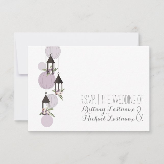 Lanternes florales Lavande Mariage de jardin RSVP (Devant)